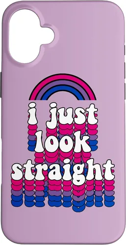 Vista 23 de I Just Look Straight Bisexual Rainbow Bisexual Pride Flag Case for iPhone 17