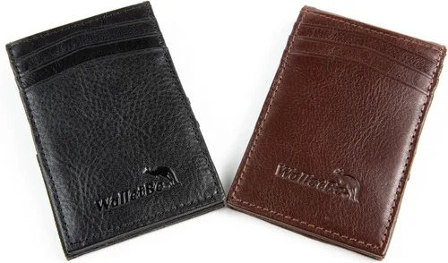 Vista 6 de Cartera RFID para hombre con bolsillo frontal delgado, Negro -, ID interno