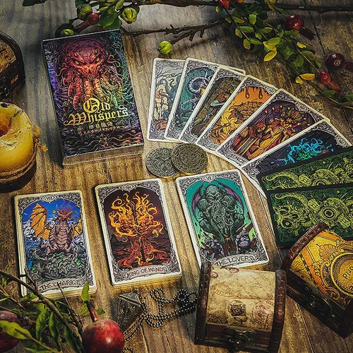 Vista 2 de Cthulhu - Juego de misterio de pulpo, fantasía mítica, cartas de tarot, cartas coleccionables de adivinación, barajas para fiesta mágica, tarjetas