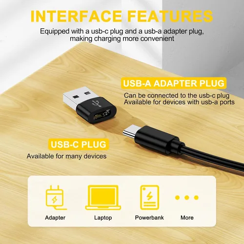 Vista 3 de Cable de carga USB C para reloj inteligente Samsung Galaxy Watch 7/Ultra/ 6/6 Classic/ 5/5 Pro/ 4/4 Classic/ 3/FE/Active 2/1 con enchufe adaptador