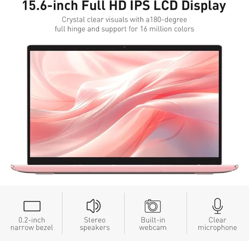Vista 5 de Auusda Computadora portátil de negocios para el trabajo, PC portátil para estudiantes universitarios, pantalla FHD de 15.6 pulgadas, procesador de 4