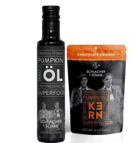 Vista 12 de Schlacher & Söhne Aceite de semilla de calabaza de estirio: 100% puro, prensado en frío, sin OMG, sin gluten, vegano, puede ayudar en el crecimiento