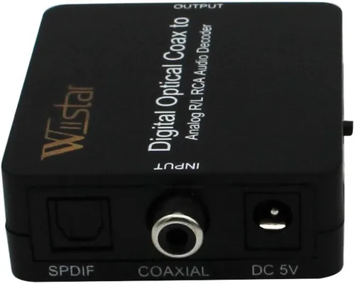 Vista 4 de Wiistar decodificador de fibra óptica con soporte AC3/DTS/Dolby Toslink coaxial digital a audio analógico izq./der. 3.5mm