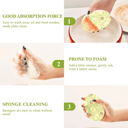 Vista 4 de Esponjas de cocina para lavar platos, esponjas de cocina para el hogar, esponja absorbente y reutilizable para lavar platos
