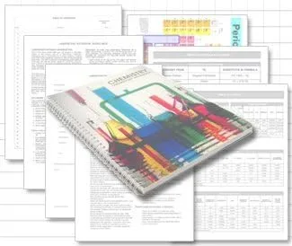 Vista 2 de BookFactory Cuaderno de laboratorio de química (formato de rayas científicas) sin páginas duplicadas, 8.5 x 11 pulgadas, 100 páginas