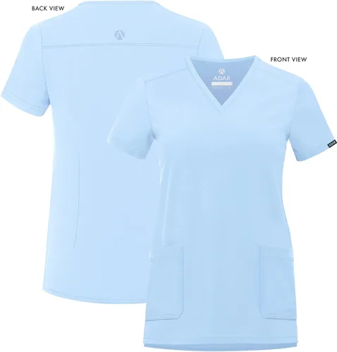 Vista 5 de Adar Addition - Ropa quirúrgica para mujer, moderna camiseta médica con cuello en V