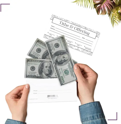 Vista 6 de Sobres de ofrendas para la iglesia de Swanson Christian Products Offering Tithe & Offering Purple/White 100
