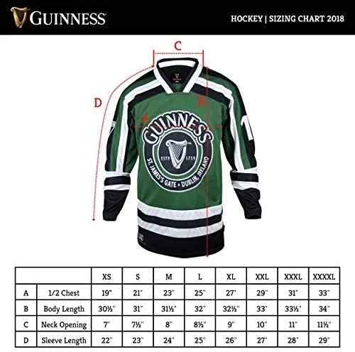 Vista 8 de Guinness Official Merchandise Guinness Hockey Jersey Embroidered Polyester Athletic Shirt Branded Hockey Jersey