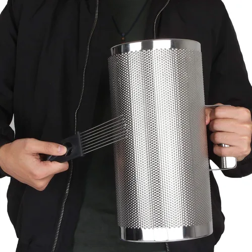 Vista 7 de Güiro de metal de 30.5 x 15.2 cm, instrumento de acero inoxidable con raspador, instrumento latino de percusión Plateado
