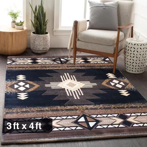 Vista 66 de YHSF South West - alfombra estilo nativo americano del suroeste C318 - fácil de limpiar, gruesa, suave, duradera, alfombra inspirada en tribus