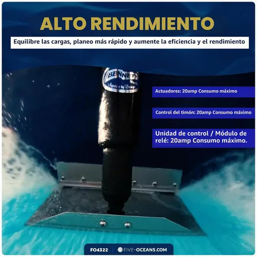 Vista 5 de Sistema de aletas de compensación eléctrico Bolt 12" x 9", kit completo BOLT129, 12V DC - FO4322
