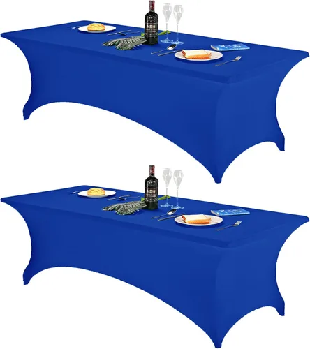 Vista 8 de FORLIFE - Funda de mesa de elastano, mantel ajustado de 4 pies para mesas rectangulares, funda elástica para patio, universal para bodas, banquetes