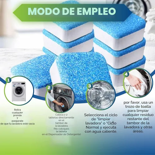 Vista 4 de True Fresh Tabletas limpiadoras para lavadora, 15 tabletas sólidas de limpieza profunda, finalmente limpia todas las lavadoras, incluida la carga