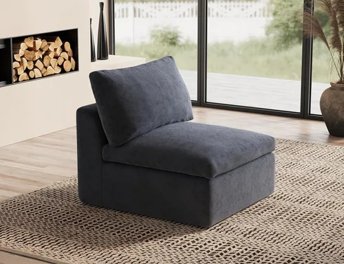 Vista 33 de ohllob Sofás seccionales Cloud de 110 pulgadas para sala de estar, sofá deshuesado en forma de L con otomana, sofá modular de 3 plazas, color negro
