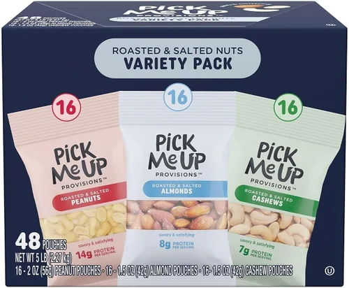 Vista 11 de Pick Me Up Provisions Almendras tostadas y saladas, 1.5 onzas, 36 bolsas/caja (PM62980)