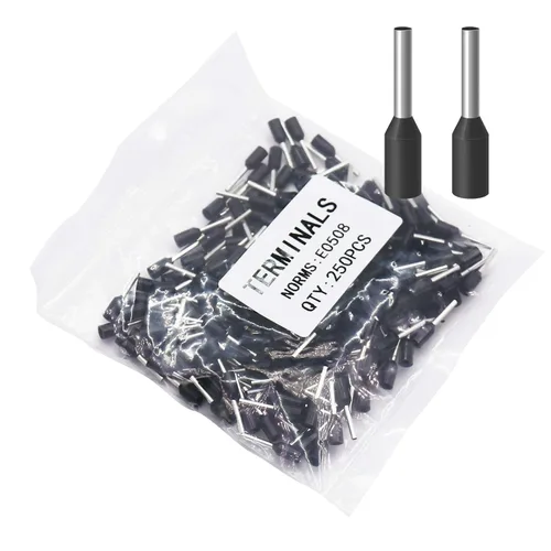 Vista 14 de Fidioto Terminales de Casquillos de Alambre 6AWG, 250 piezas de conectores de casquillos negros 6AWG para uso eléctrico, industrial, químico