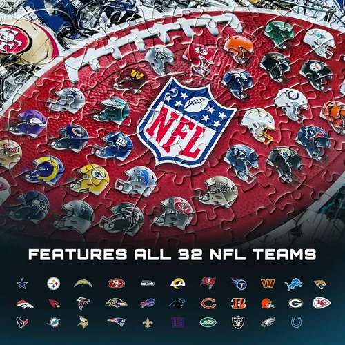 Vista 4 de MasterPieces Rompecabezas con Forma de Casco de Arte Drip de la NFL de 500 Piezas - Perfecto para Fanáticos de la NFL - 25"x22