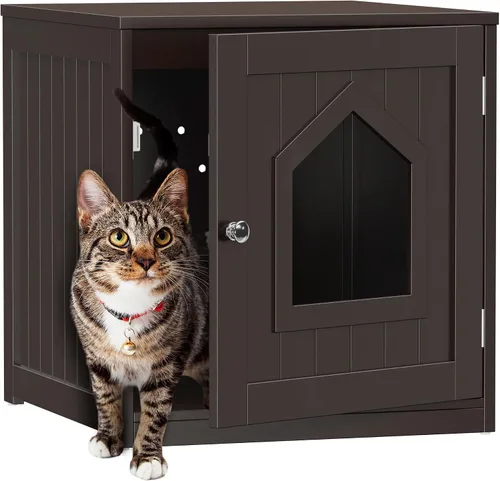 Vista 10 de Caja de arena para gatos, caja de arena oculta para gatitos, muebles para interiores, caja de gato, gabinete, casa, mesa auxiliar, mesita de noche