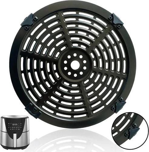 Vista 12 de Piezas de repuesto para freidora de aire, 2 cuartos de galón de 2.1 cuartos de galón, bandeja redonda para freidora de aire, bandeja de accesorios