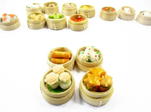 Vista 6 de Juego de 16 Dim Sum Cocina China Hecho a Mano Casa de Muñecas Miniaturas Alimentos 13798 Dim sum Chinese cuisine food clay, mini 16 catering