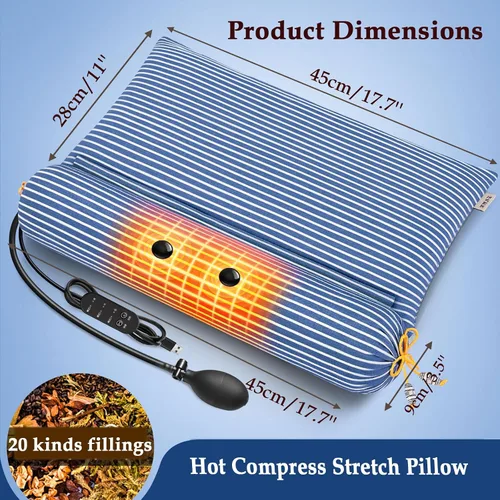 Vista 7 de Cervical Pillow, Ergonomic Side Sleeper Pillow in 20 Kinds Fillings, for Father's Day, Mother's Day, Valentine's Day, [a] Blue and White