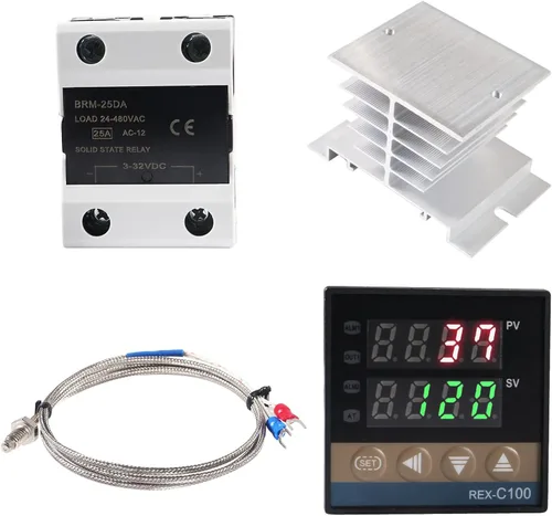 Vista 9 de Controlador de temperatura PID digital REX-C100 PID Termostato Controlador de temperatura Digital REX C100 con relé SSR 40DA Sonda de termopar K RKC