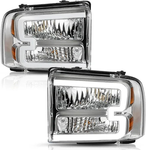 Vista 17 de TUSDAR Juego de montaje de faros delanteros para Ford F250 F350 F450 F550 Super Duty 2005-2007 / Ford Excursion 2005 lado del conductor