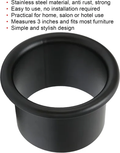 Vista 4 de Ymiko 3 1 4 soporte para secador de pelo pulgadas rizador 3 goma 4 insertos secador de pelo negro soplado metal encimera ojales anillos