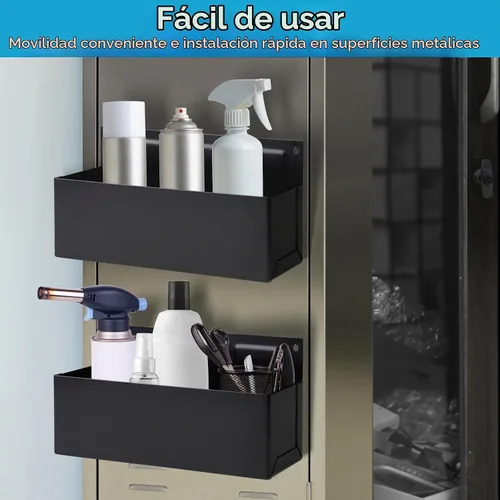Vista 4 de Soporte magnético para latas de aerosol, caja de herramientas magnética, soporte para botellas, caja de herramientas para garaje y hogar, espacio