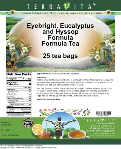 Vista 2 de Eyebright, Eucalyptus and Hyssop Formula Tea (25 bolsitas de té, ZIN: 512035)
