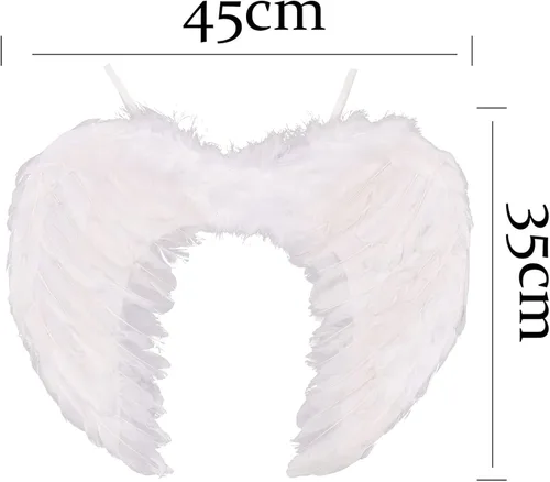 Vista 6 de IMEKIS Disfraces de ángel y diablo para niñas disfraz de Halloween alas con halo de diadema de varita cuerno de diablo horca para cosplay para niños