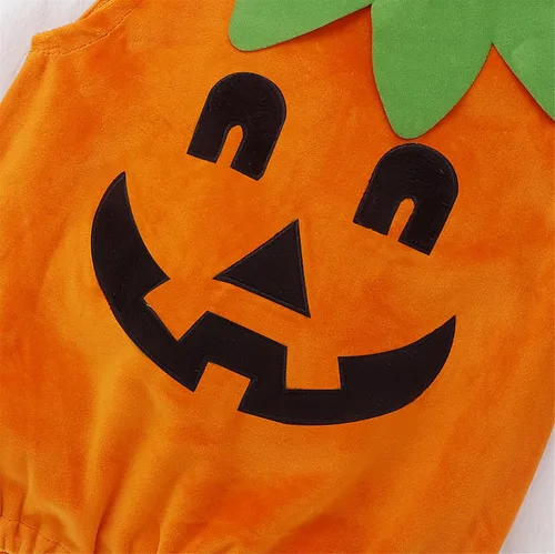 Vista 7 de Disfraz de calabaza de Halloween para bebé, niña y niño, con gorro