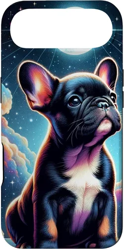 Vista 26 de Funda para iPhone SE (2020) / 7 / 8 Bulldog Francés Puppy Under The Moon In Space