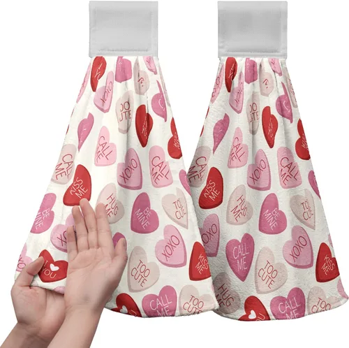 Vista 17 de Honey Bee - Juego de 2 toallas colgantes de cocina de verano con lunares y lazo para colgar, toallas de cocina de granja amarillas, suaves
