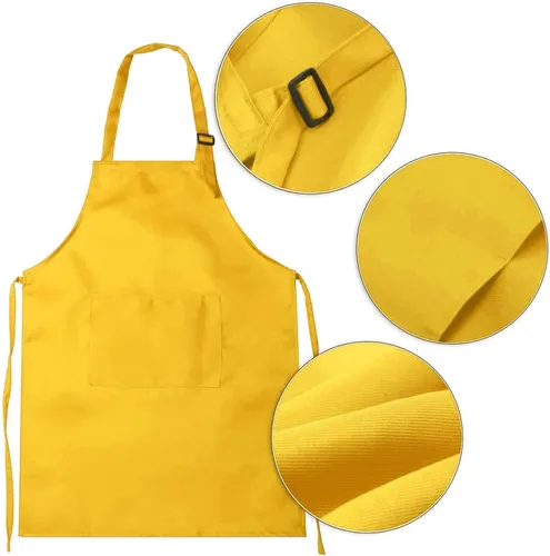 Vista 3 de 12 delantales de chef para niños a granel, juego de delantales artísticos para niños, delantales de chef ajustables con 2 bolsillos para niños
