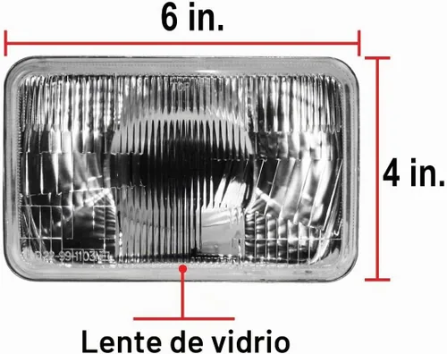 Vista 3 de Parts N Go - Faros delanteros de conversión rectangulares 4 x 6 de halogéno H4, juego de bombillas - H4656, H4651