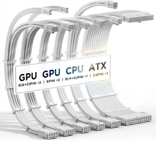 Vista 11 de ASIAHORSE Cables de alimentación de extensión de cable PSU 16AWG, cable de extensión de manga modificada para requisitos particulares de la fuente