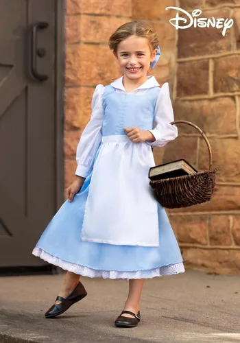 Vista 2 de Vestido de disfraz azul de Bella y la Bestia para niños pequeños