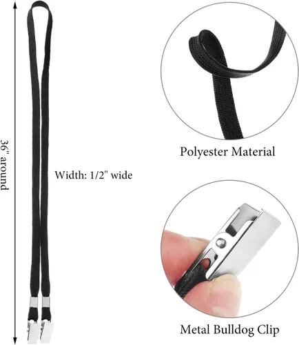 Vista 2 de Nuanchu Correas de doble clip para cubrebocas, cordones de doble extremo con prácticos ganchos, cómodas correas para el cuello para tarjetas