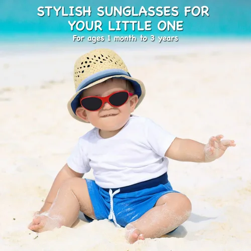 Vista 4 de Optix 55 Gafas de sol para bebé, 100% protección UV, gafas de sol para bebés y niños (edades 0-3 años)