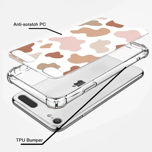 Vista 5 de KANGHAR - Funda para iPod Touch 7, 6 y 5, diseño de vaca, color rosa y marrón