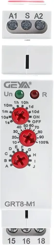 Vista 10 de GEYA Relé de tiempo multifunción 16A 10 opciones de función AC/DC12V-240V 1 Relé de control de salida (GRT8-M1, AC/DC12V-240V)