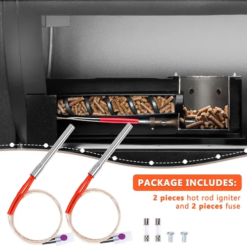 Vista 6 de Kit de Encendedor de Varilla Caliente de Repuesto de 2 Piezas para Parrillas de Pellets de Madera Traeger y Camp Chef, Encendedor de Parrilla