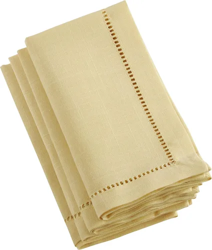 Vista 85 de SARO LIFESTYLE Servilleta de cóctel con borde cosido (juego de 12), negro, 6"x6