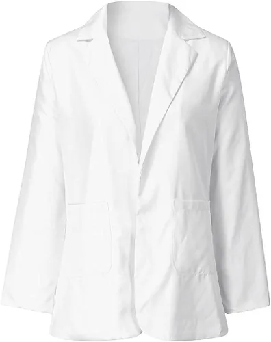 Vista 3 de Chaquetas blazer para mujer, chaquetas casuales para mujer, chaqueta de manga larga con frente abierto, chaquetas de oficina para trabajo, chaquetas