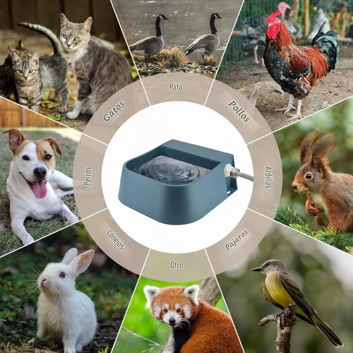 Vista 7 de Cuenco de agua para perros para exteriores, dispensador automático de agua para perros de 2 litros con manguera de 59 pulgadas y válvula