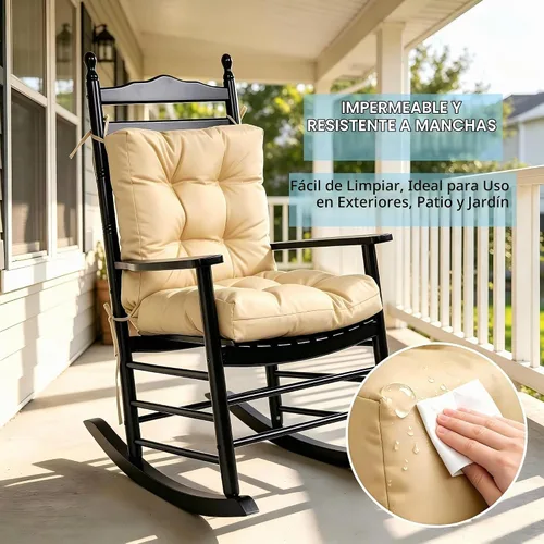 Vista 8 de QILLOWAY - Cojín o respaldo para asiento de exterior, cojín de repuesto, primavera/verano, Moderno, Beige