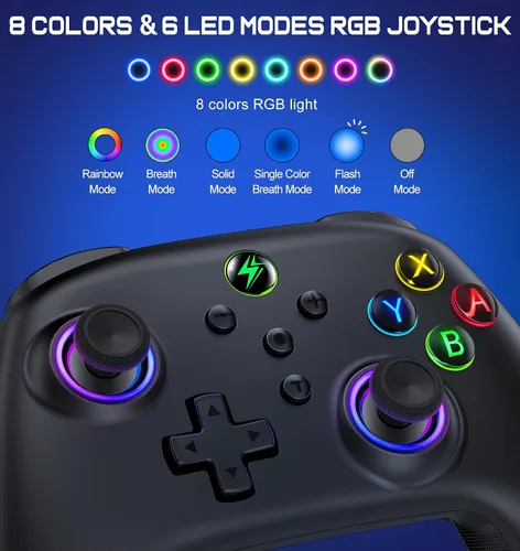 Vista 3 de Wireless Switch Controller for Nintendo Switch ControllerLiteOLED- LED Switch Pro ControlleriOSAndroid Game RemoteWired PC Joysticks-Programmable