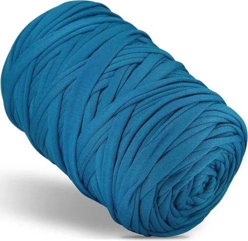 Vista 23 de 400g de hilo de tela elástica para tejer con ganchillo para DIY, 119 metros de hilo de espagueti grueso para tejer para proyectos de bolso, cesta