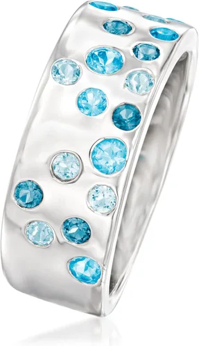 Vista 3 de Ross-Simons Anillo de topacio azul tonal de 0.70 qt t en plata de ley